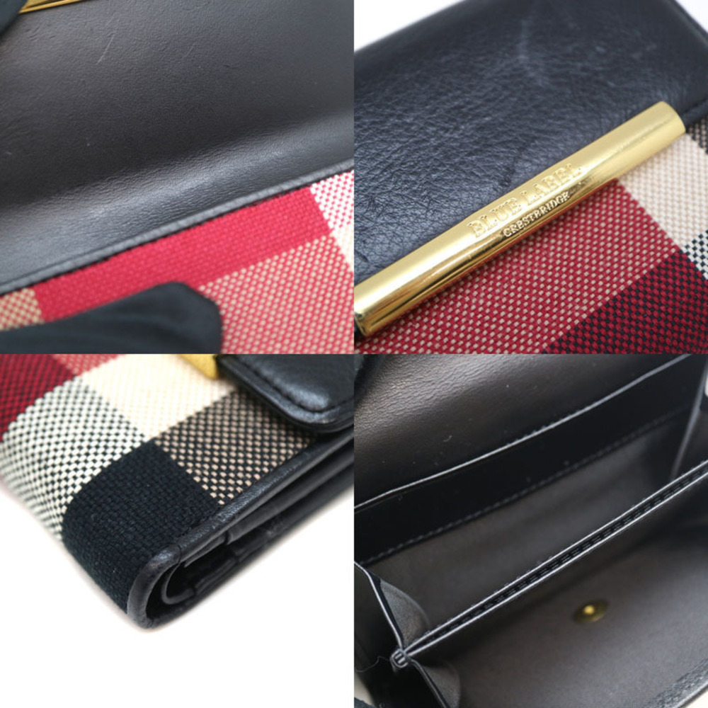 Burberry Hook Wallet Double Canvas Leather Red Black - Picture 7 of 8